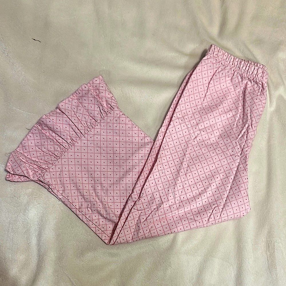 EUC just ducky Pink patterned Ruffled Pants size 5
